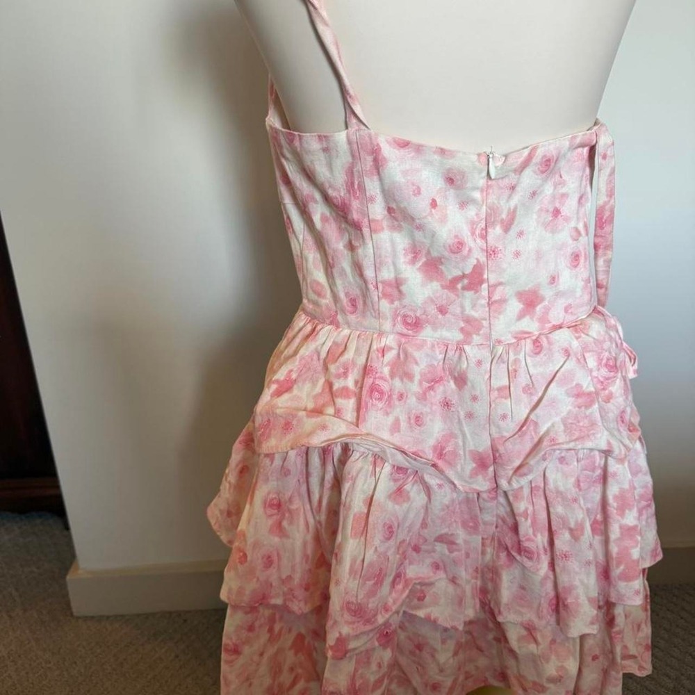 Bardot Pink Floral Corset Mini Dress — Size M - Picture 7 of 8